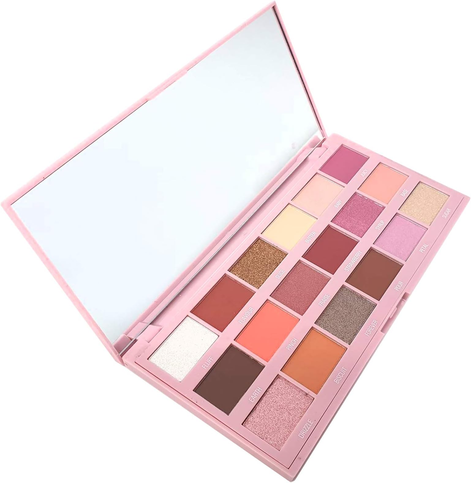 I Heart Revolution I Love Chocolate Eyeshadow Palette, Strawberry Cheesecake, Shimmer, Glitter & Matte Shades, 18 Intense Pigmented Shades, Cruelty-Free, 0.45 Oz