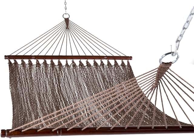 Lazy Daze Hammocks 10.5 FT Double 2 Person Caribbean Rope Hammock, Hand ...