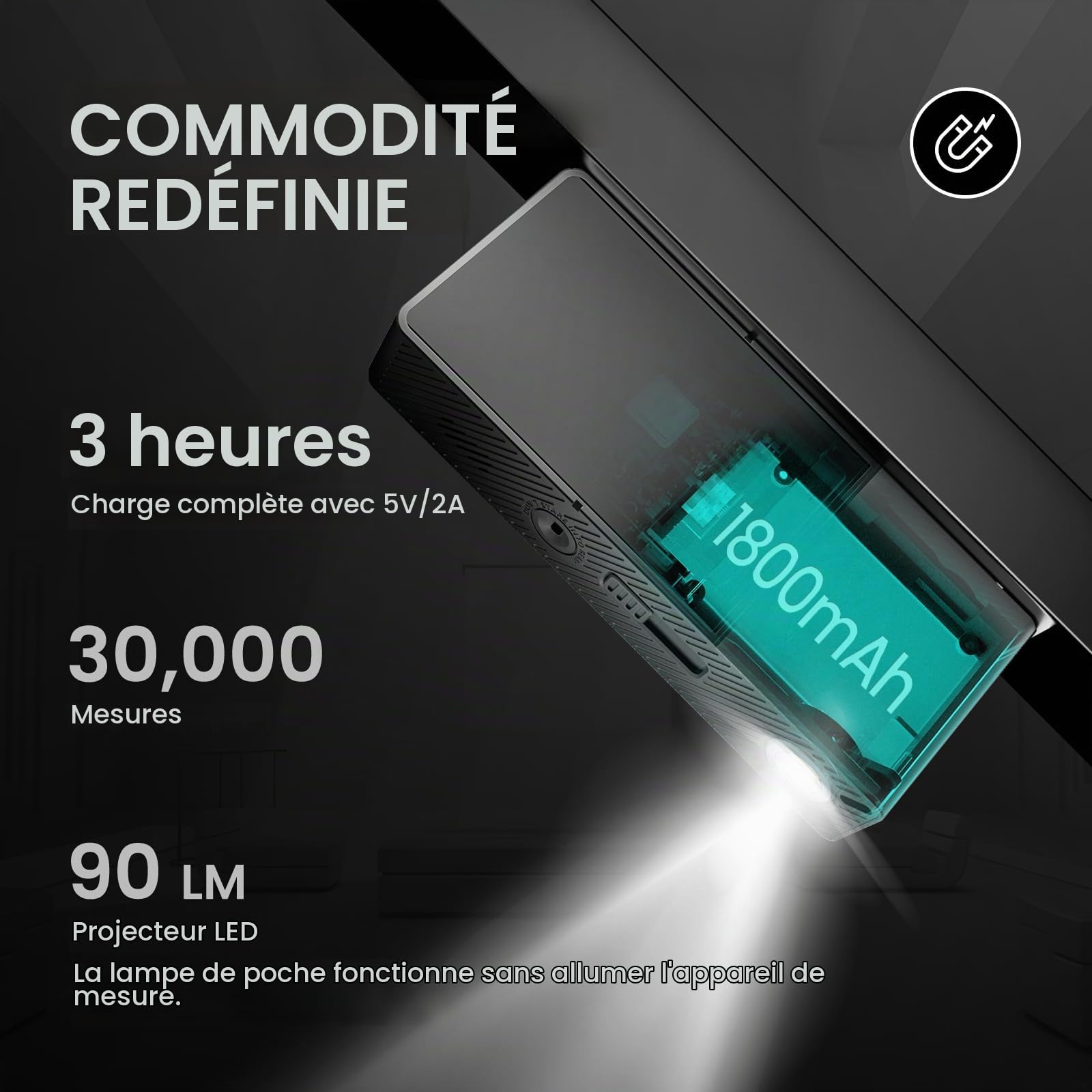 MiLESEEY D9 Pro télémètre Laser 100m Professionnel | avec indicateur visuel d'alignement, écran Tactile IPS, 14 Modes de Mesure, P2P, Angle en Direct, synchronisation APP