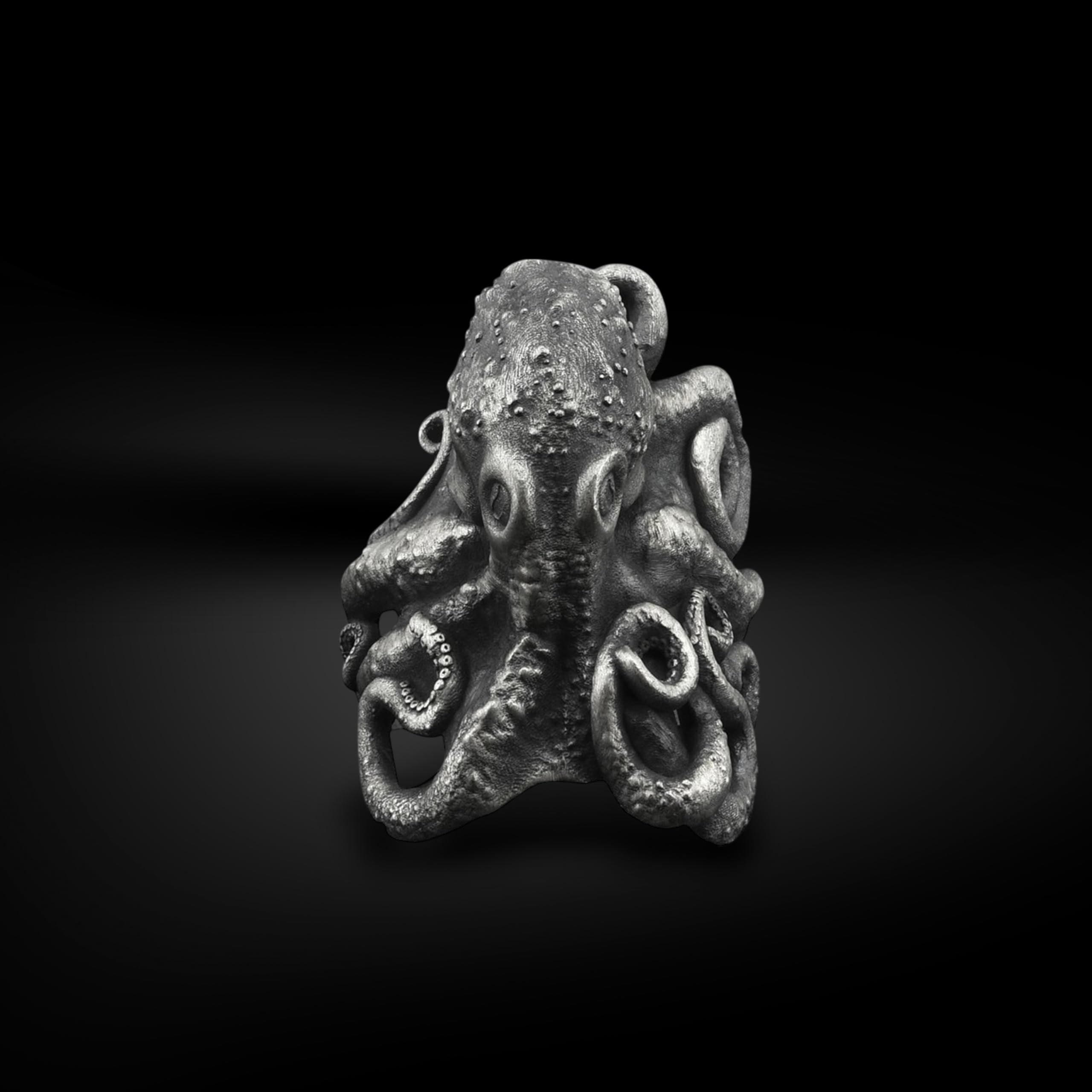 BySilverStone - Handgefertigter Oktopus-Herrenring Aus Sterlingsilber, Oktopus-Tier-Biker-Ring, Oktopus-Tier-Silber-Herrenschmuck, Meerestier-Gothic-Ring, Ring Für Männer
