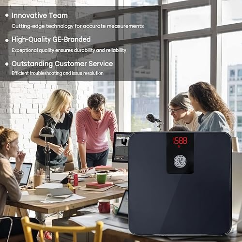 Miniatura 6 de GE Báscula para baño con peso corporal báscula digital precisa, báscula inteligente con Bluetooth para peso y báscula de pesaje electrónica IMC para
