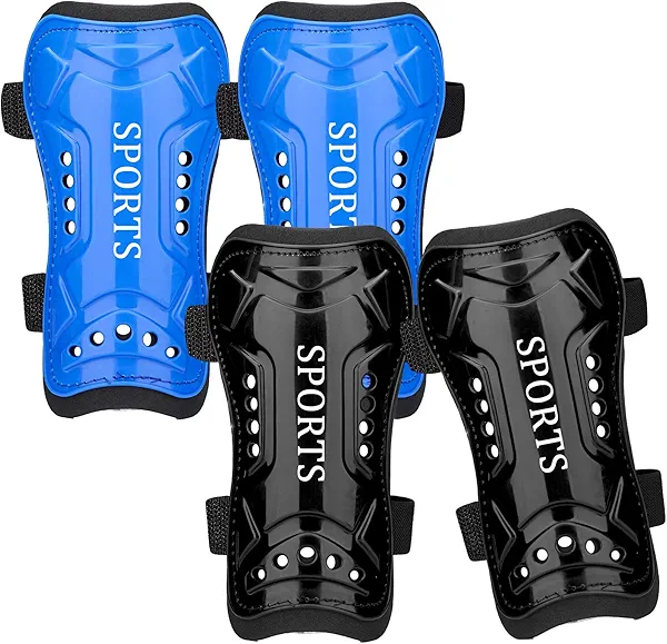 2 Pairs Soccer Shin Guards for Toddler Kids Youth, Soccer Shin Pads with Adjustable Double Strap for 3-14 Years Old Boys Girls Child Teens
