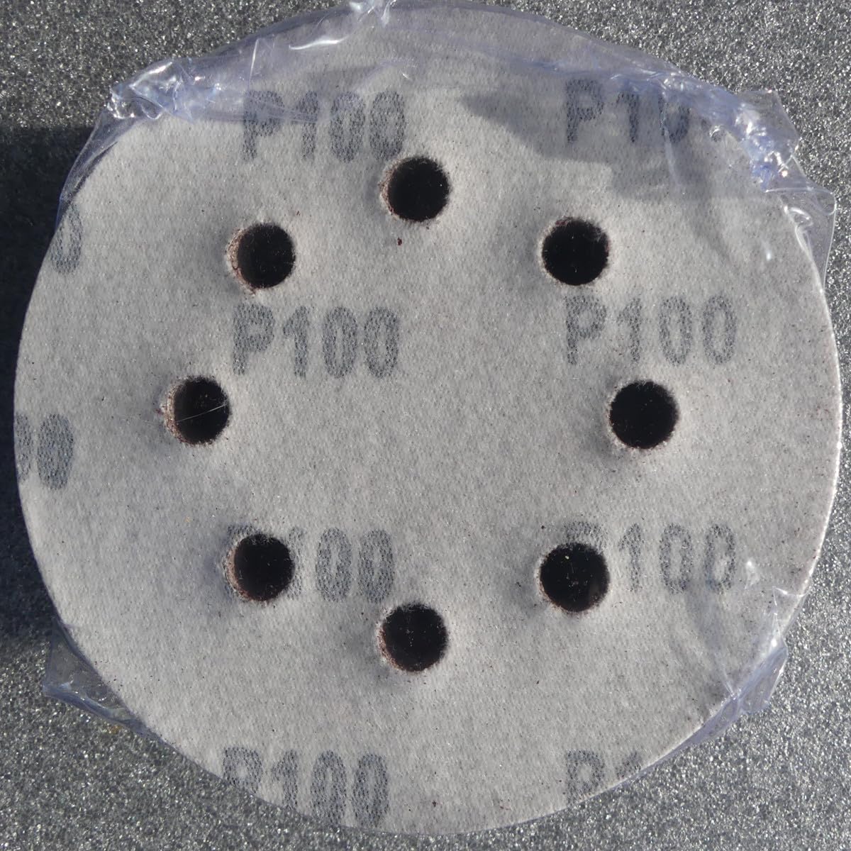 100 discos abrasivos de 125 mm de diámetro, con 8 orificios, grano P100, lijadora excéntrica, lijadora de cuello largo, lijadora excéntrica de Bohrfux
