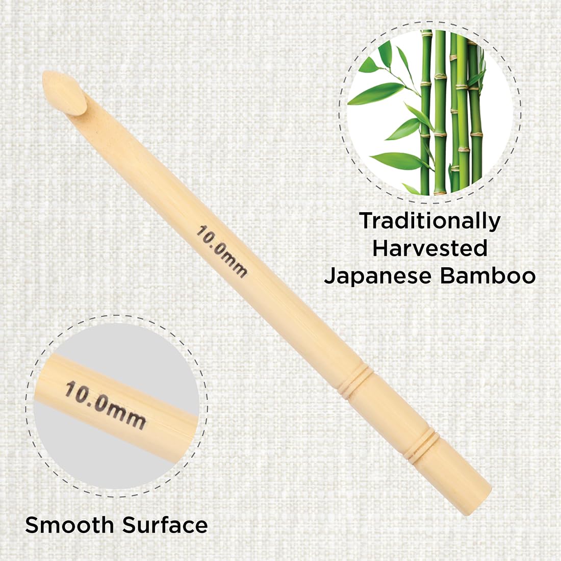 Herrschners Set of 10 Aluminum Crochet Hooks w/Case