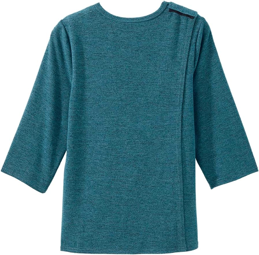 Women’s Open Back Adaptive Diamond Neck Top for Seniors - Super Soft 3/4 Long Sleeve Shirt - Image 4