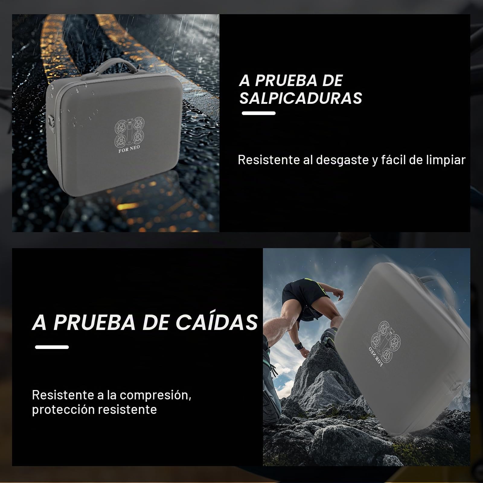 Paquete de Viaje Drones para compatible con DJI Neo,Estuche de Transporte Rígido Impermeable compatible con DJI Neo Fly More Combo,Bolso Portátil, Bolsa Protectora Portátil de PU,para Dron Accesorio