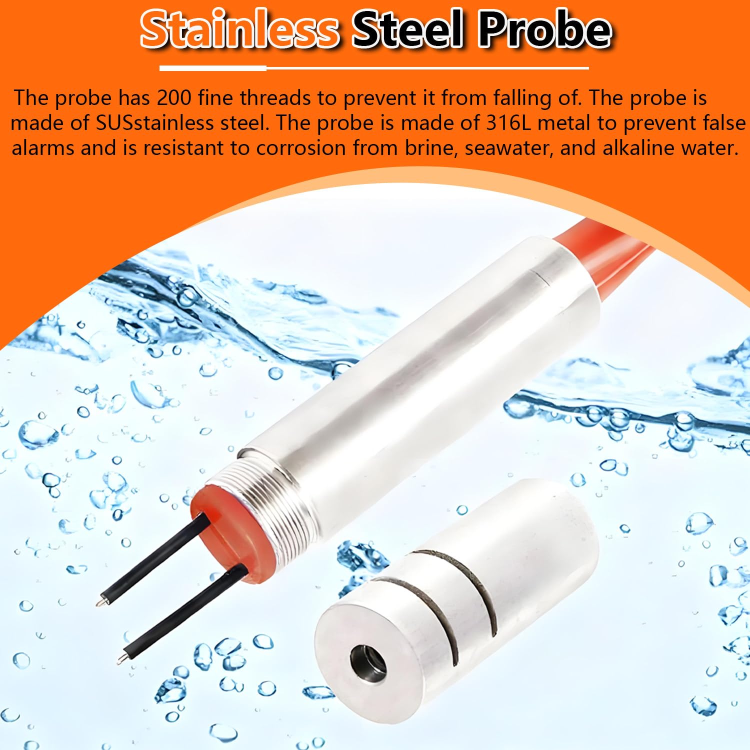 Medidor de Nivel de Agua con sonda Fija y Cinta de Acero, medidor portátil de Nivel de Agua para pozos Profundos, sonda de 15 mm de diámetro, para pozos, Perforaciones y tuberías. 10m/32.8ft