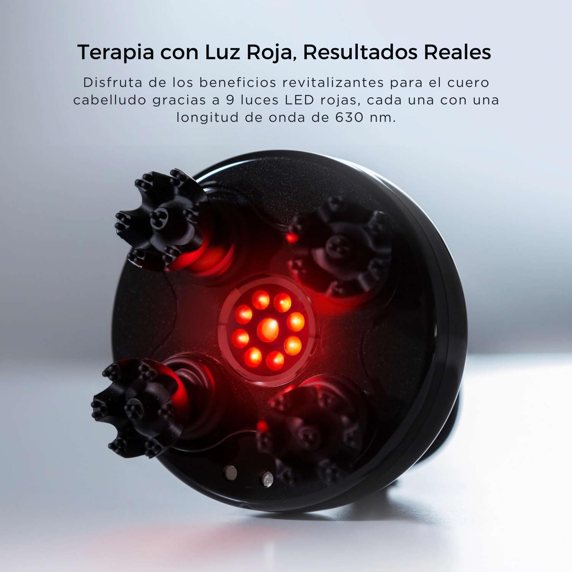 MYTREX Head Spa Pro Masajeador Facial y Capilar con EMS, Terapia de Luz Roja, 12 Accesorios, 5 Niveles, Resistente al Agua, Modelo MTEHP22B