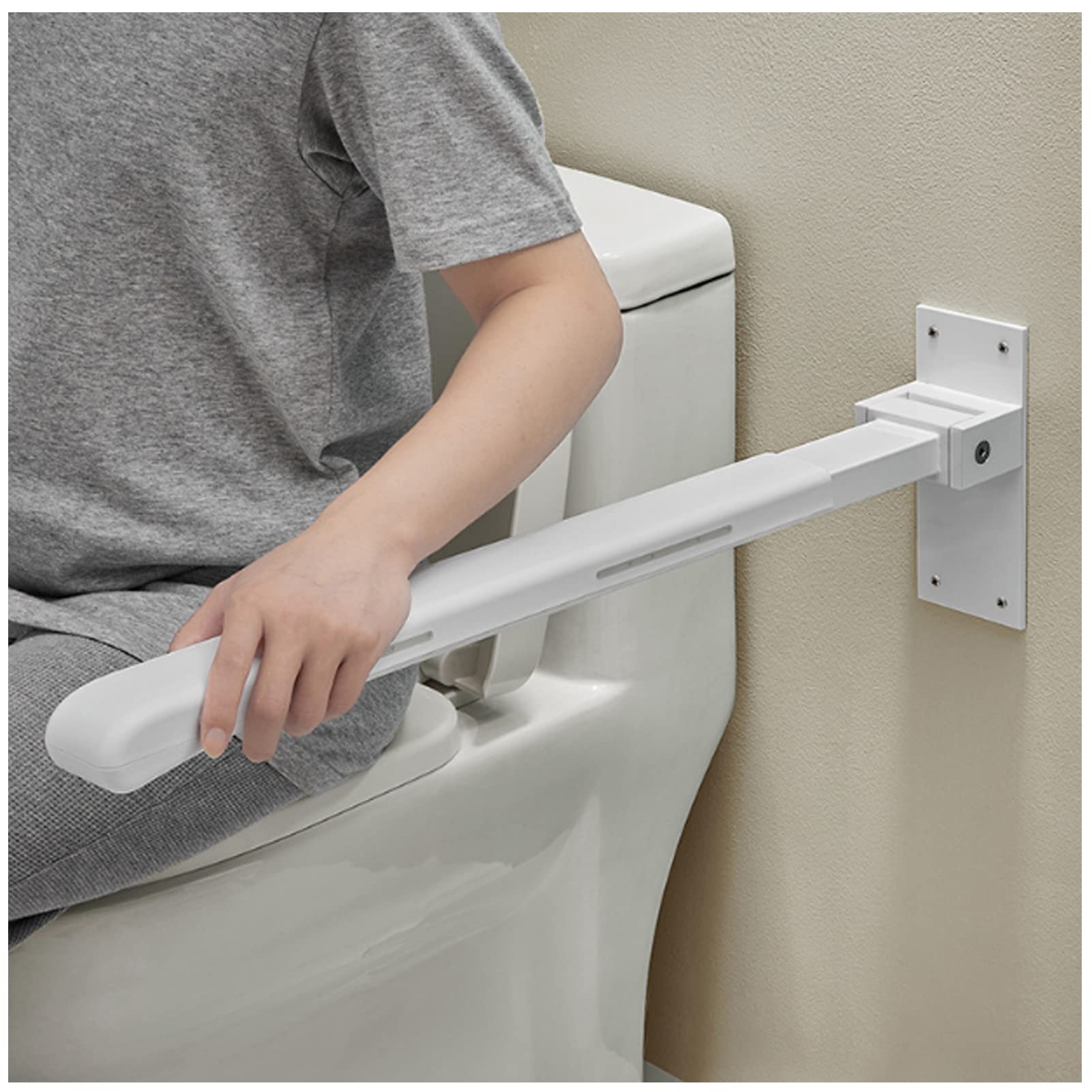 Barras de Agarre para Ducha para Personas Mayores, Barras de Agarre para inodoros, Barras de Seguridad abatibles para Ducha, Barra de Agarre con Soporte en L, Agarre de Asistencia de Equilibrio, Mani
