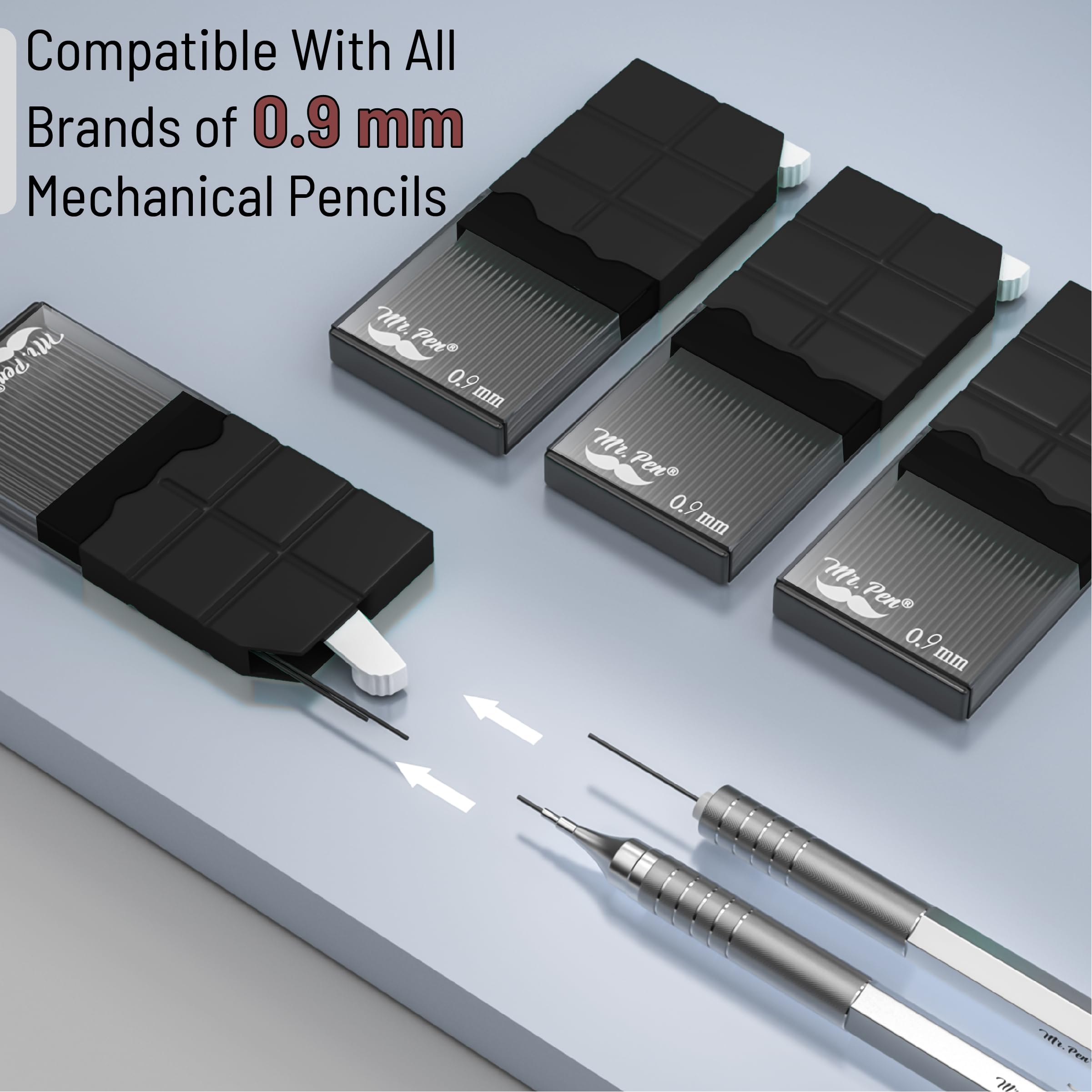 Mr. Pen- 0.9 Millimeter Lead Refills for Mechanical Pencils, 4B, 4 Pack, 280 PCS, 0.9 Lead Refills - Image 4