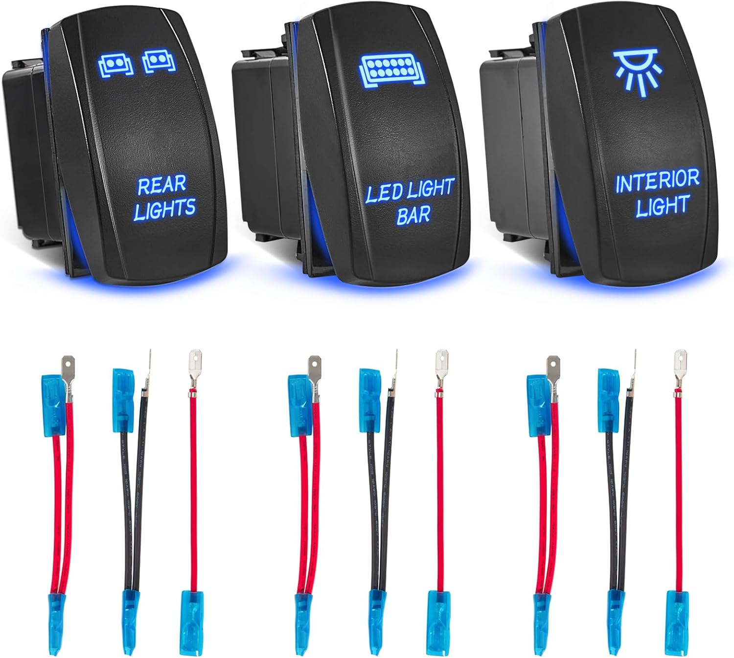 Amazon.com: Anina 3PCS Light Bar Rocker Switch Kit 5Pin SPST 20A/12V ...