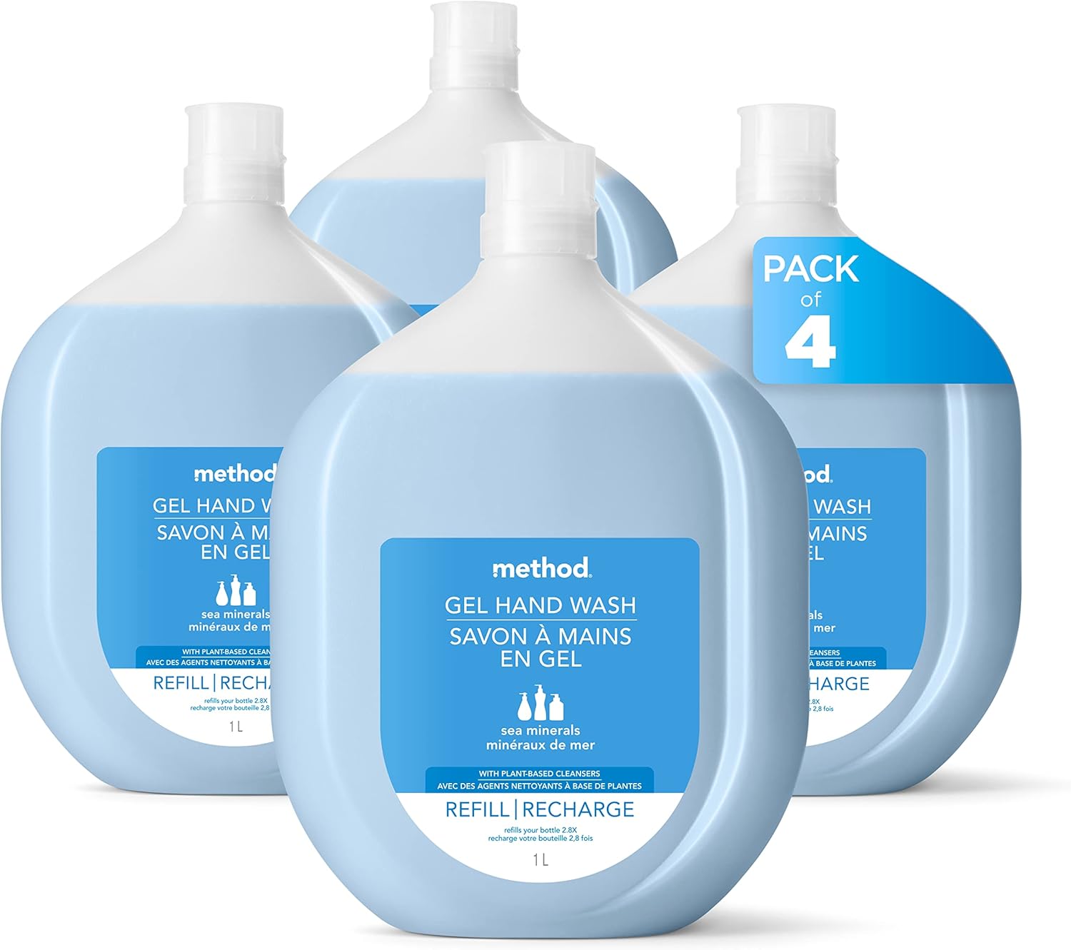 Method Liquid Hand Soap Refill, Biodegradable Formula Reloads Gel Hand