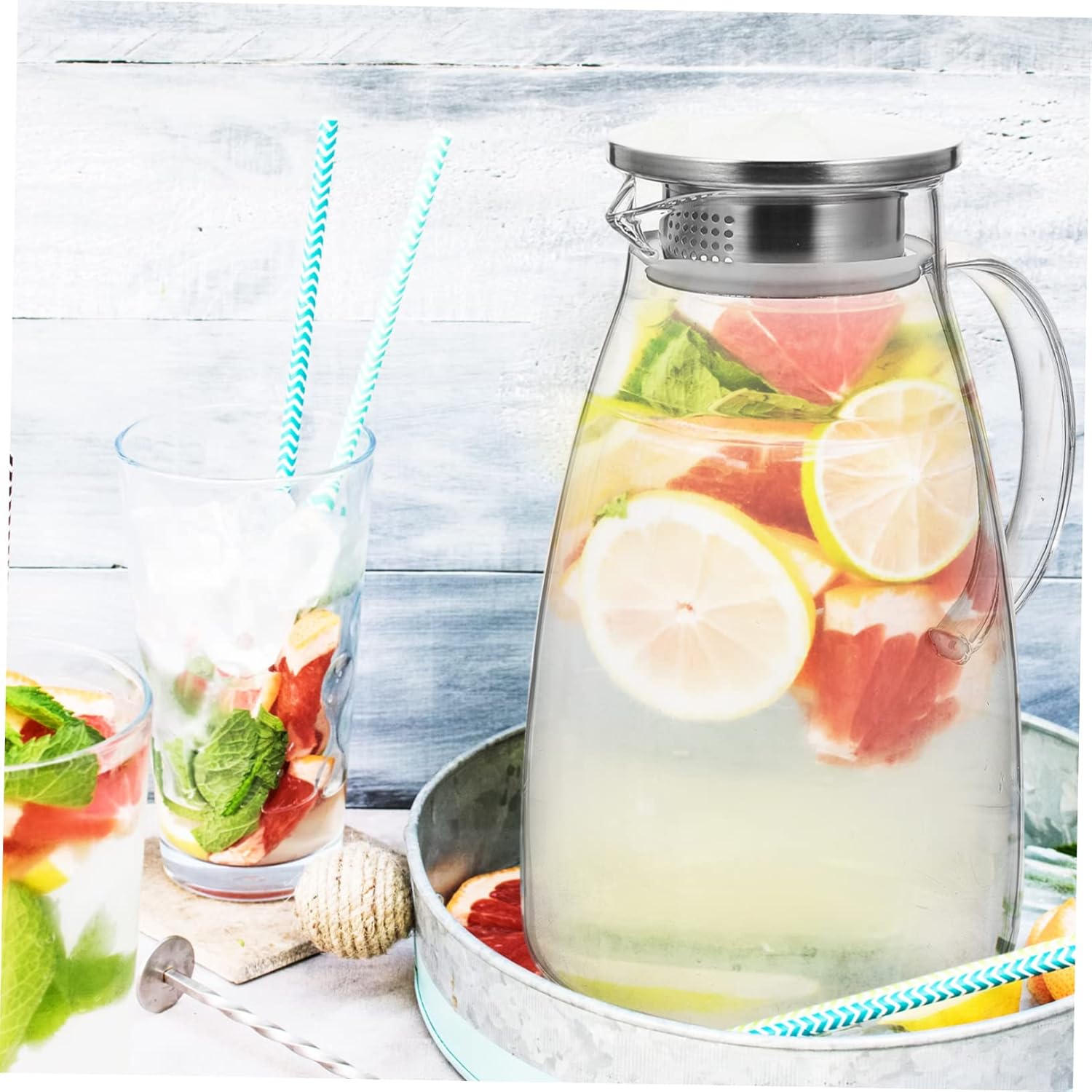 Unomor Large Capacity Electric Kettle Removable Tea Infuser Borosilicate Water Jug for Hot Cold Beverages for Parties Bbqs and Daily Use