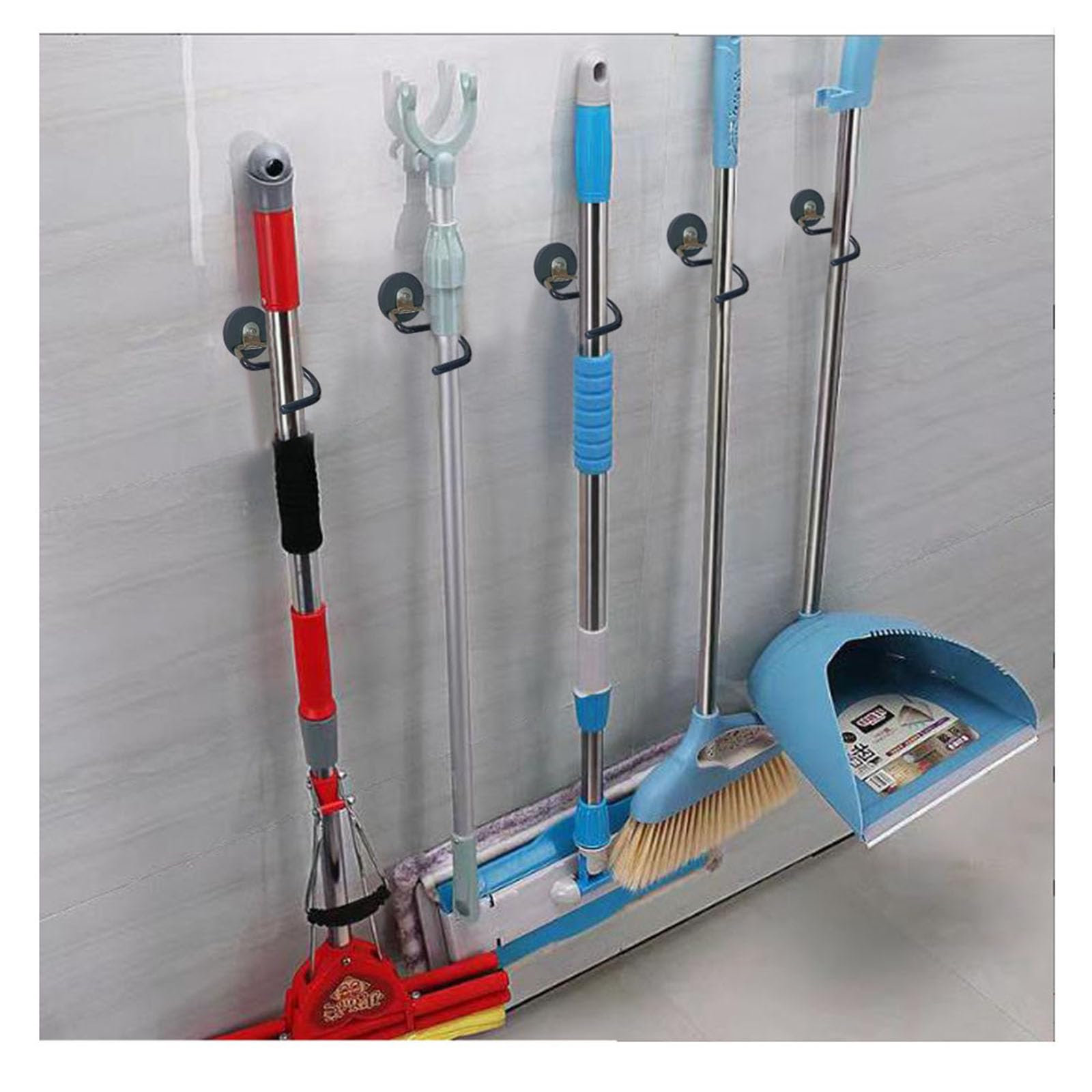 Soporte magnético para escobas, gancho magnético en forma de S, de acero inoxidable, resistente, soporte para escoba y trapeador para cocina, garaje, 2 unidades 4