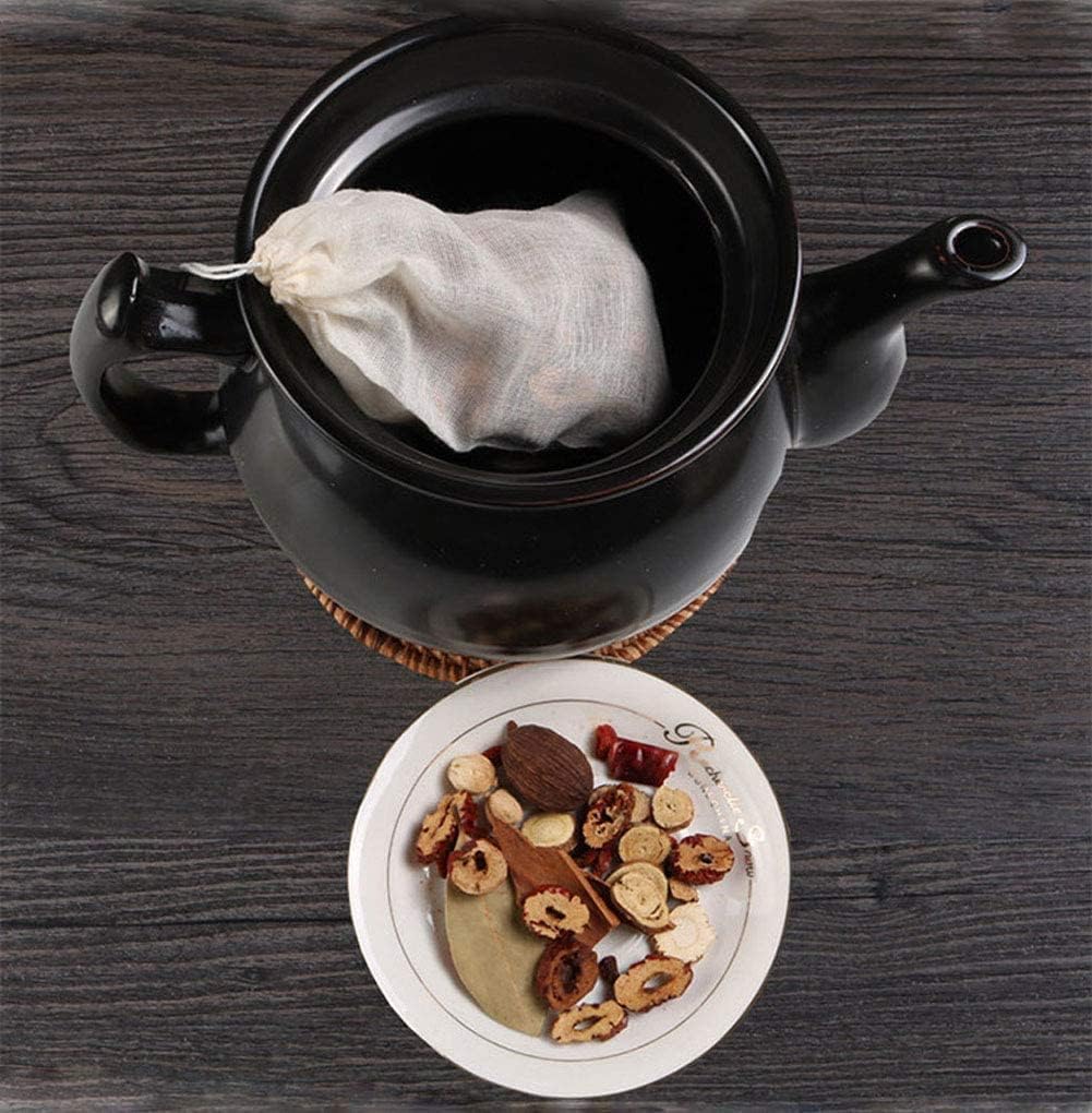 Gdeal 20Pcs Large Cotton Muslin Bags Reusable Coffee Tea Brew Bags Soup Gravy Broth Stew Bags Medicine Residue Slag Bag Drawstring Bags (5.1'' x 6.3'') - Image 4