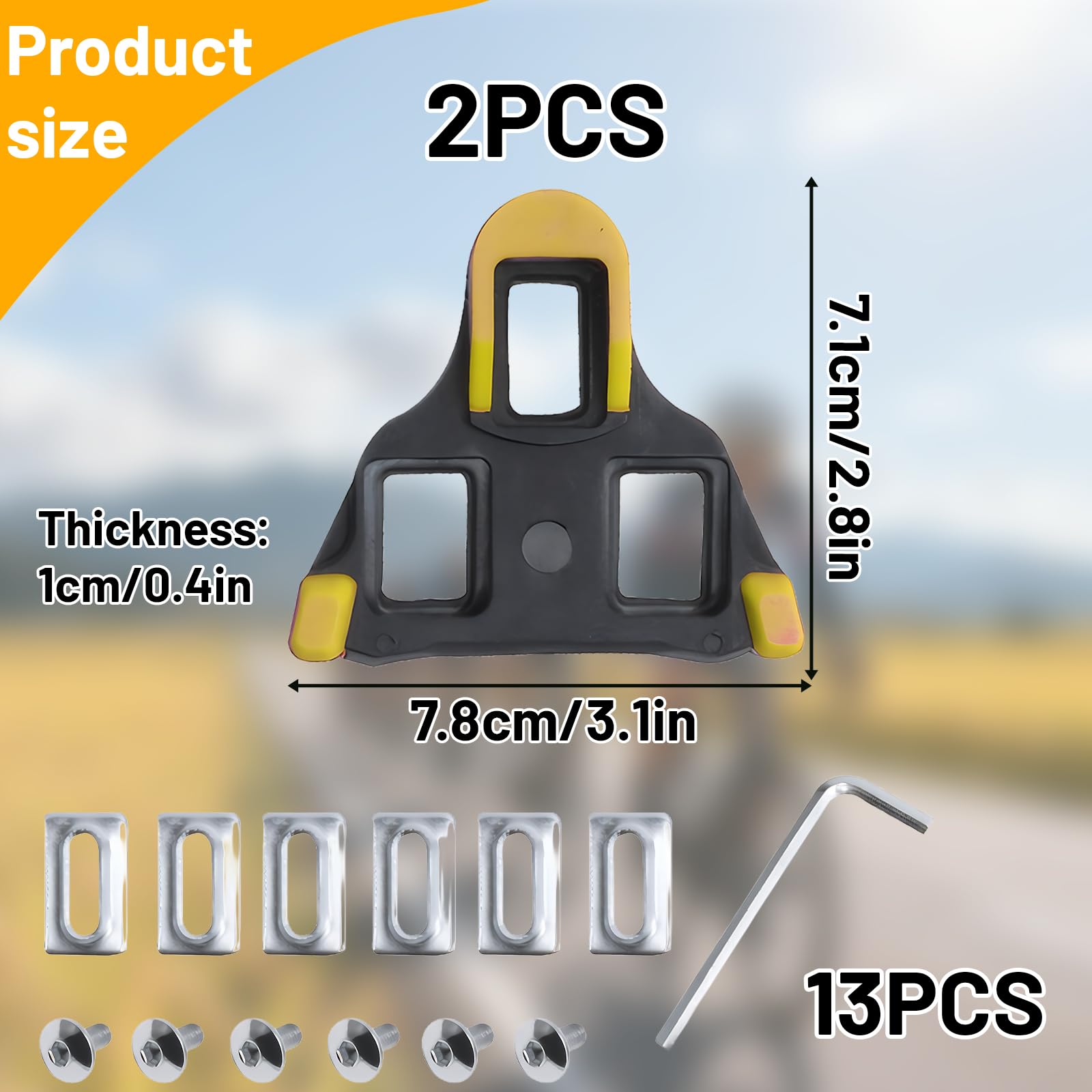 Cuñas de Pedal Bicicleta 1 par compatibles SPD-SL, cuñas para Zapatillas Ciclismo 3 Orificios, Resistentes Antideslizantes para Carretera montaña
