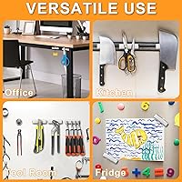 Vista 5 de MIKEDE Imanes de neodimio de tierras raras, paquete de 20 barras de imanes fuertes y resistentes, potentes tiras magnéticas con respaldo adhesivo