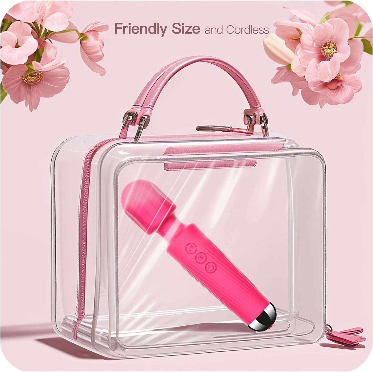 SANJIANKE Vibrator Wand Sex Toys,Clit Stimulator Vibrators,Vibrator for Woman,Wand Massager Sex Toy,20 Patterns,8 Speeds of Pleasure,Quiet Adult Sex Toys,Waterproof, for Women Gifts (Rose Red)
