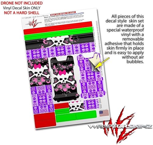 Miniatura 4 de Skin Wrap 2 Pack para DJI Ryze Tello Drone lazo rosa calavera Drone No Incluidas