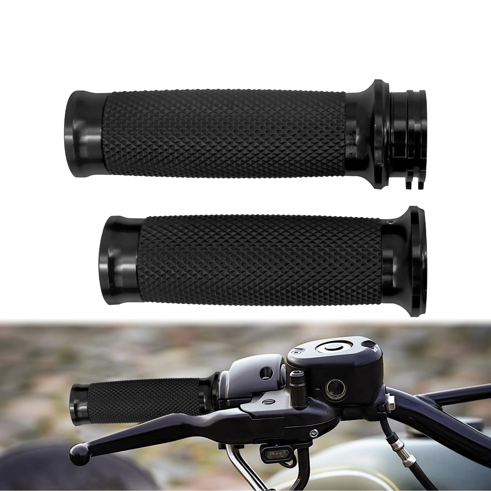 Motorcycle 1 inch Grips Handlebar Fit for Harley 25MM Throttle Hand Sportster 883 1200 Touring Dyna Black