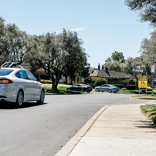 Miniatura 7 de Letreros de "Slow Down" con estaca en H, 16 x 12 pulgadas, letrero de juego para niños y mascotas en los barrios de la calle, letreros de seguridad