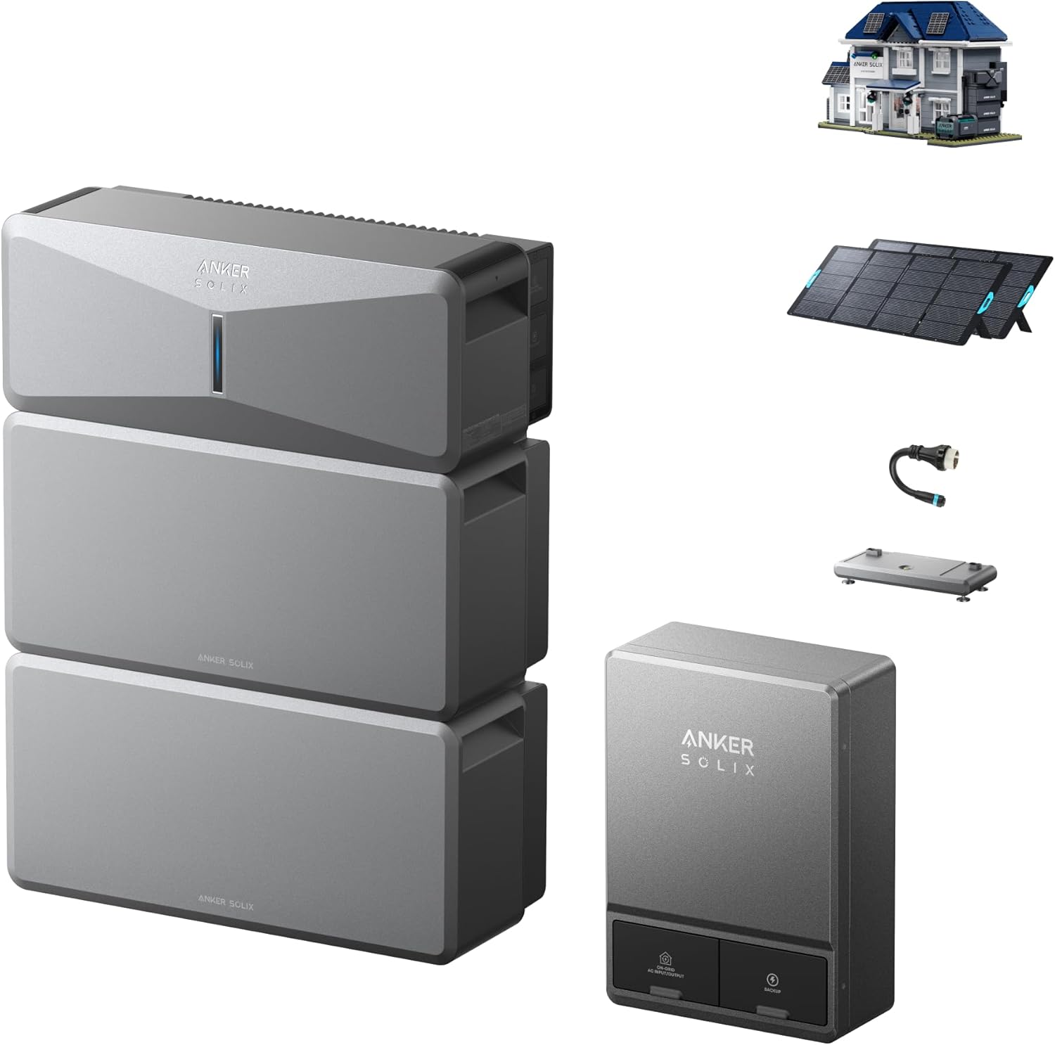 Anker SOLIX E10 with 2x 400W Photo voltaic Panel, Sensible Inlet Field and Additional Battery, 12kWh Expandable to 90kWh, 10kW Turbo Output, Handbook Backup, Cut back Payments, NEMA 4 & 3R