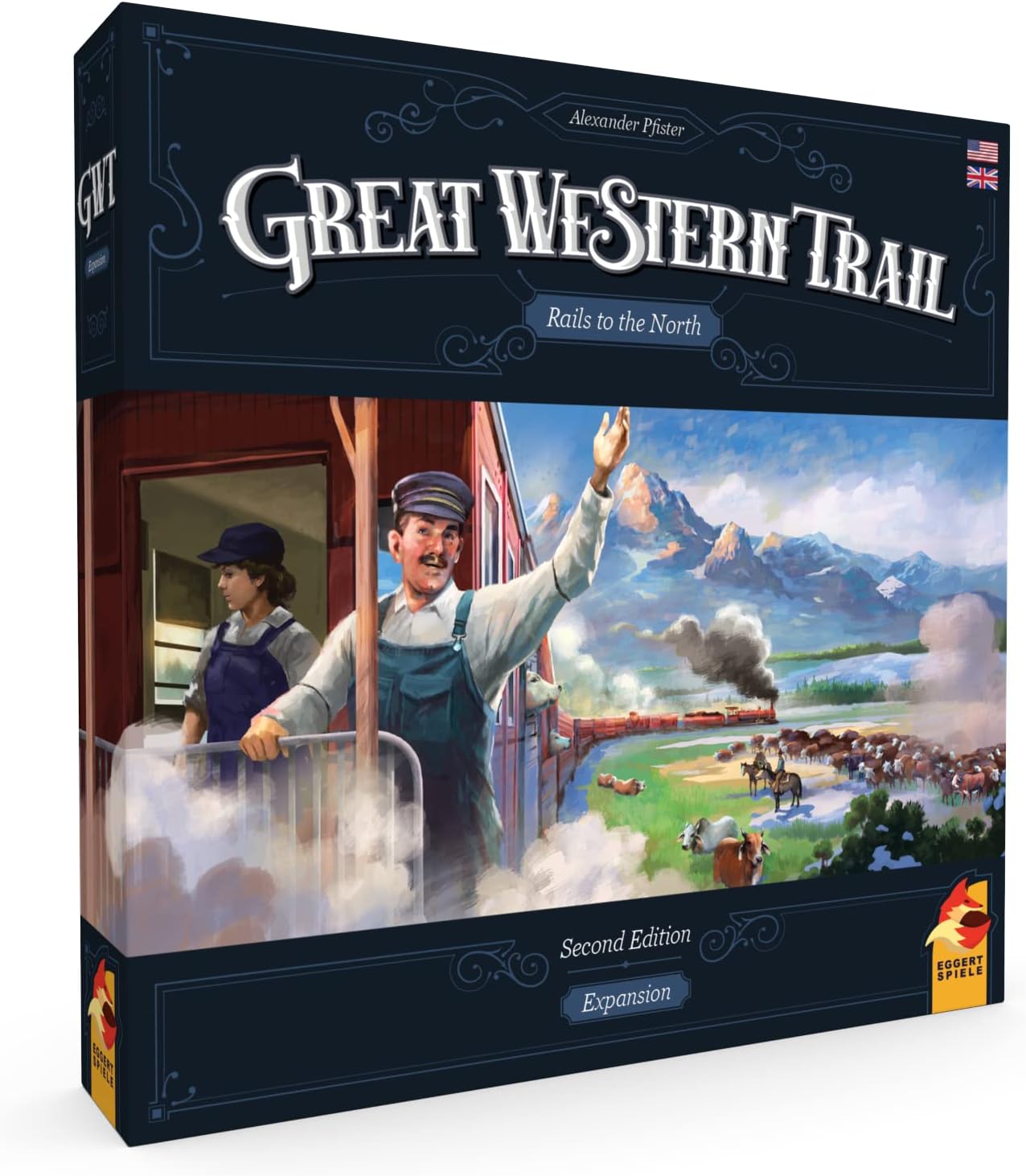 Great Western Trail 2nd Edition Rails to the North Board Game Expansion - New Adventures Await! Strategy Game for Kids & Adults, Ages 12+, 1-4 Players, 75-150 Min Playtime Made by Eggertspiele