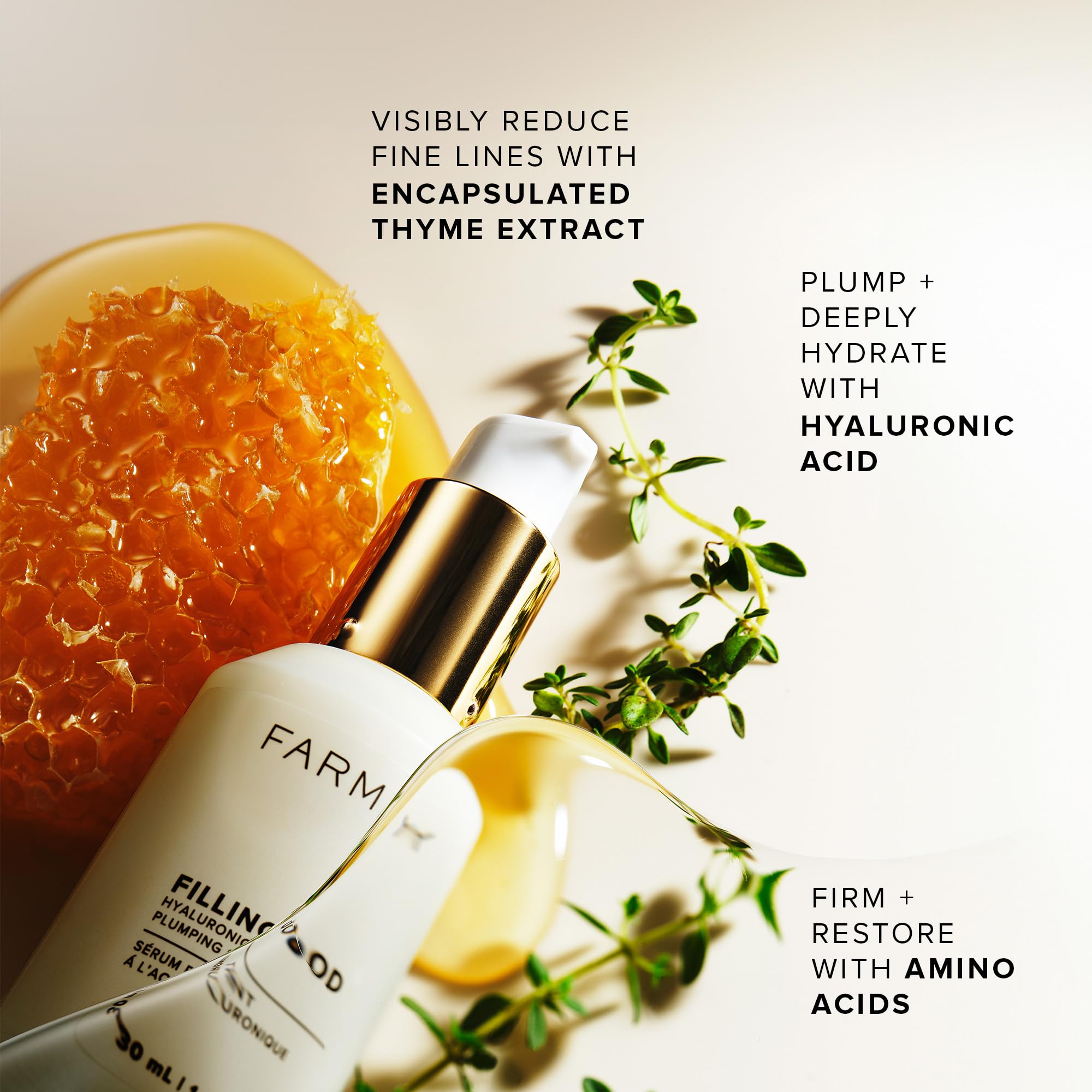 Farmacy Beauty Filling Good Hyaluronic Acid Serum for Face - Sérum facial anti-âge aux peptides de collagène végétaliens