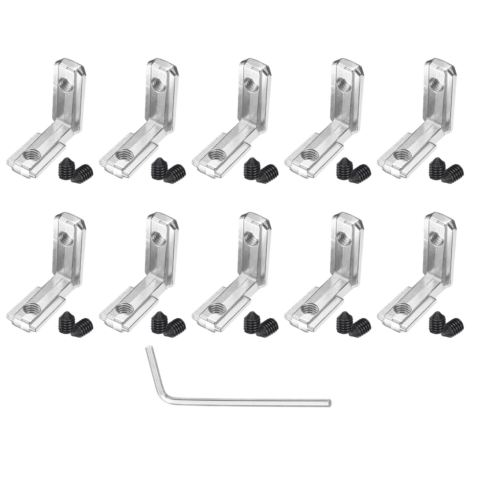 Connecteur d'angle intérieur en L fente 6mm pour profilé aluminium 2020 avec vis M5 uxcell x30