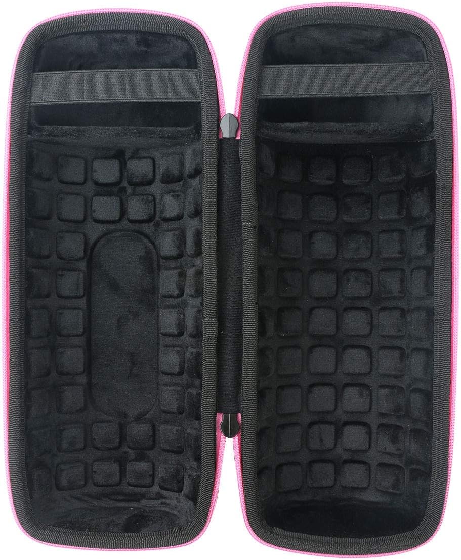co2CREA Hard Travel Case replacement for JBL Charge 4 / replacement for JBL Charge 5 Waterproof Bluetooth Speaker (Black Case + Pink Zipper) - Image 3