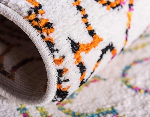 Miniatura 6 de Unique Loom colección Lyon - Alfombra abstracta y moderna, Polipropileno, Marfilrojo