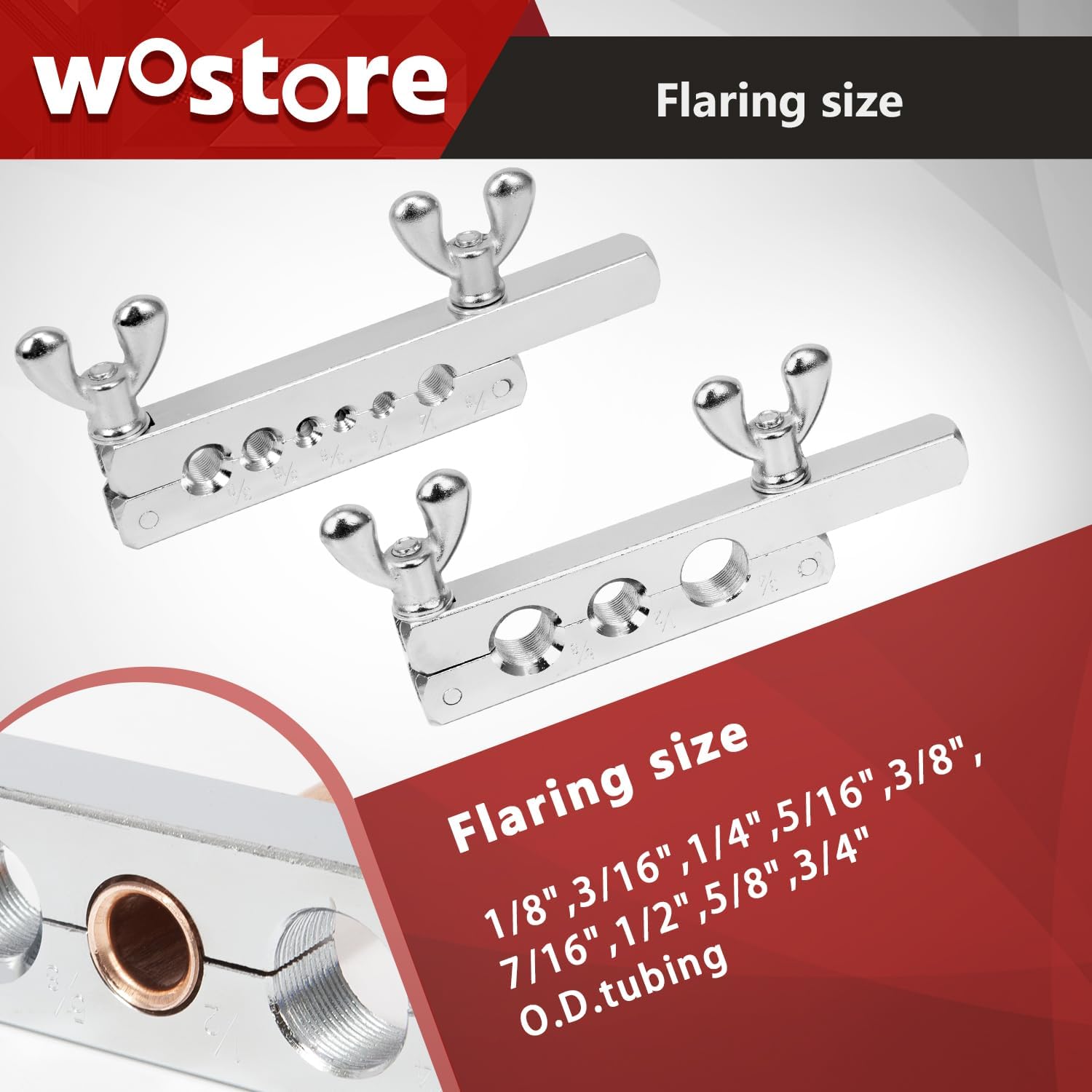 Wostore Flaring Swage Tool Kit for Copper Plastic Aluminum Pipe With Tubing Cutter & Ratchet Wrench