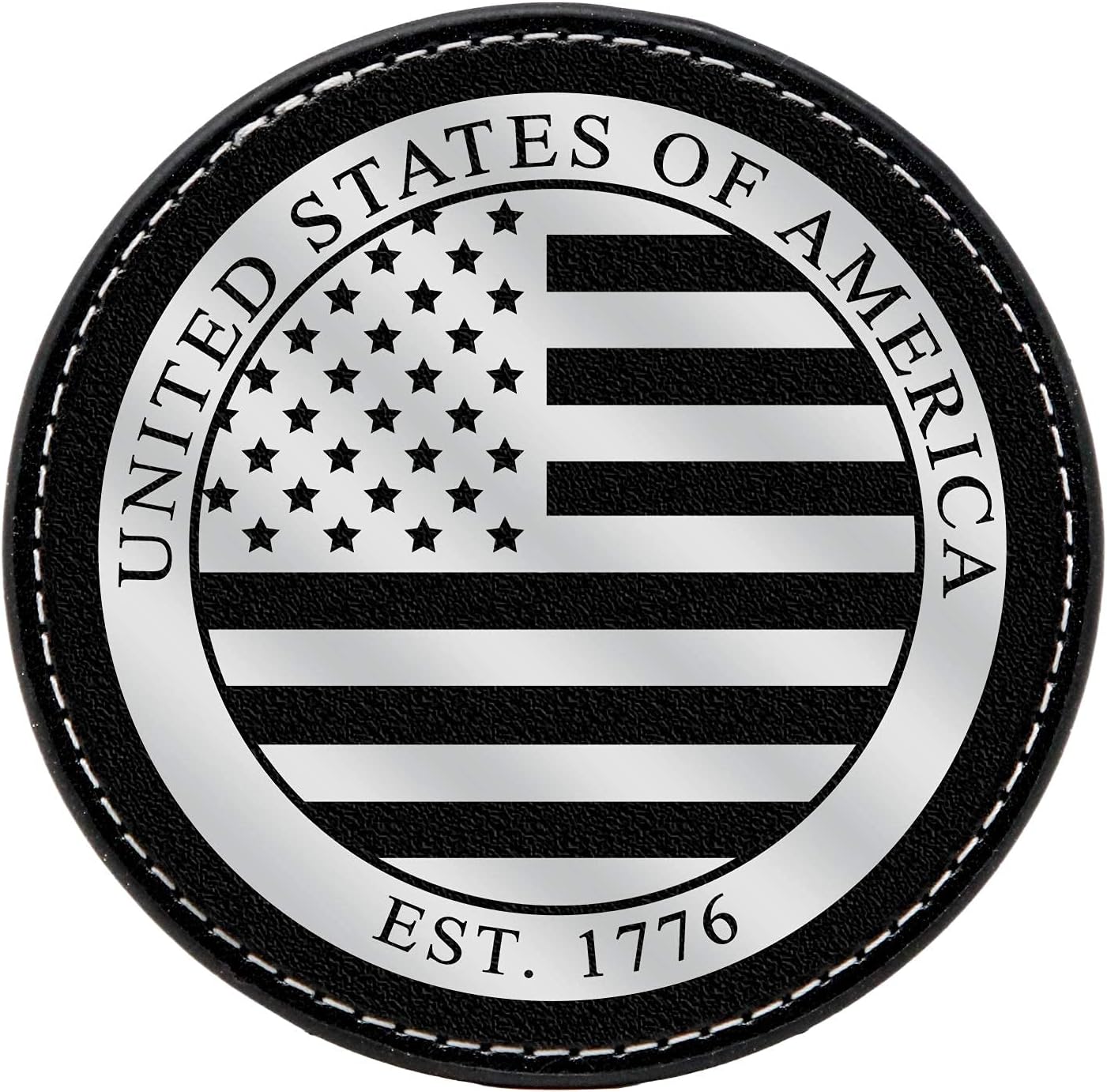 Premium American Flag Leather Coasters Set with Foil Stamped Logo - 4 USA Drink Coasters for Home, Bar Office | Flag Leather Coasters - Image 4