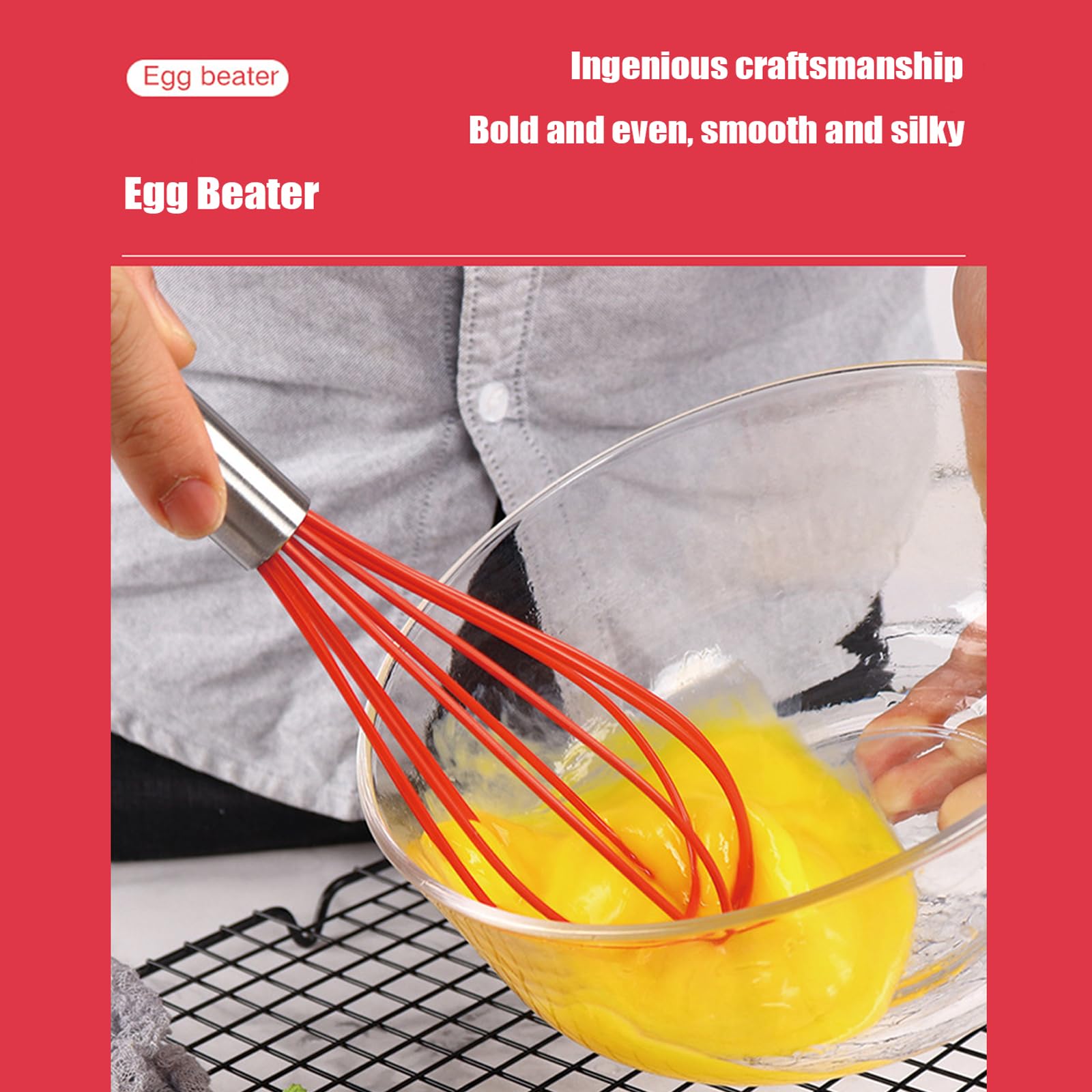 6 Spatole in Silicone da Cucina con Manico in Legno, Decorazione Natalizia, Spatola per Impasti, Spatola in Silicone, Spatola per Impasto, Spatola da Cucina, Utensili da Cucina,Red