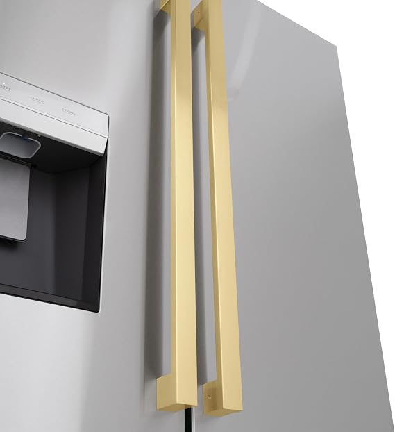 Z Line Kitchen and Bath ZLINE Autograph 36 in. Standard-Depth Refrigerator w/Champagne Bronze Handles (RSMZ-W-36-FCB)