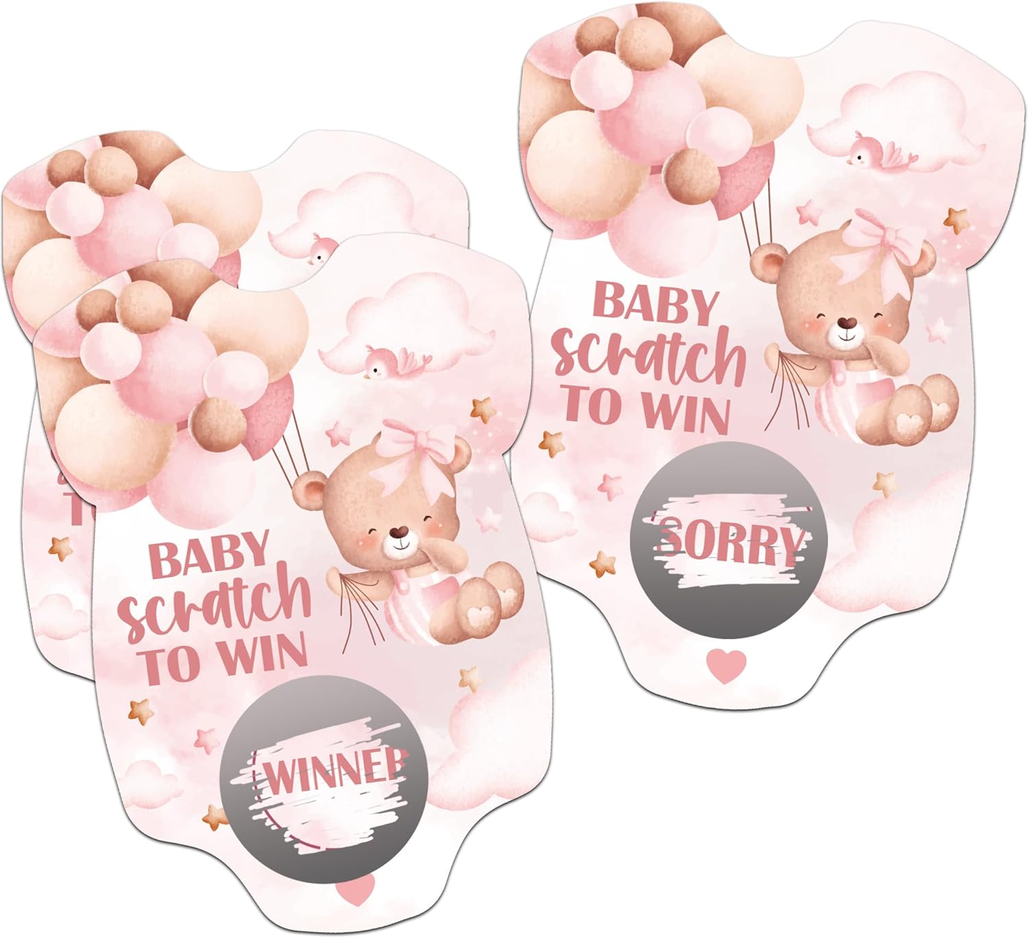 Baby Shower Scratch Off Game-36PCS Scratch & Win Card for Guest-Tabletop Game for Gender Reveal Party-Baby Shower Supplies and Decorations-You're So Lucky-(Honey Pot Shaped Cards-10)
