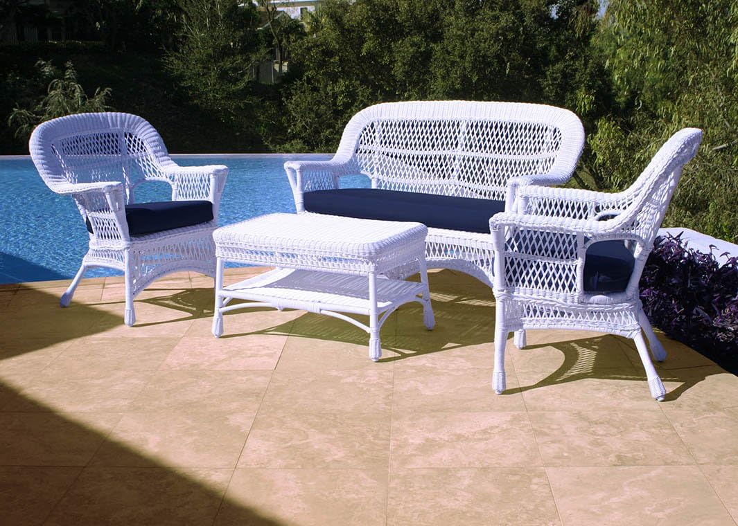 Silver Coast Mackinac 3 Piece Custom Outdoor White Wicker