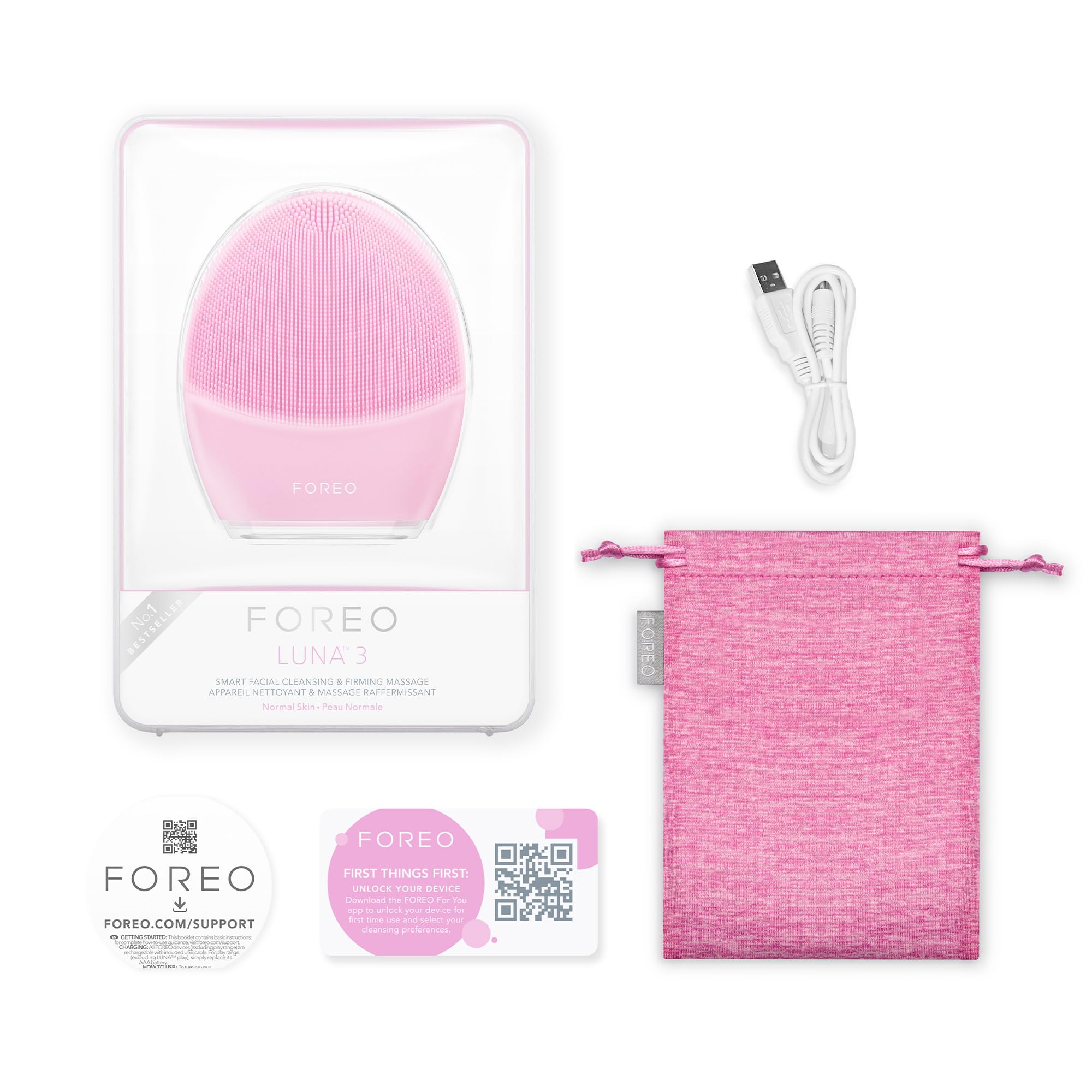 FOREO, LUNA 3, Escova de Limpeza e Firmadora Facial, Para Pele