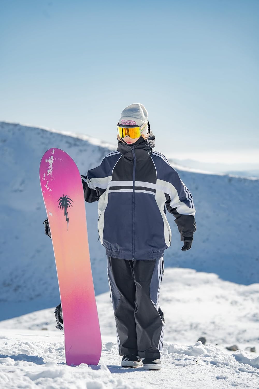 GSOU SNOW Men Ski Jacket Women Baggy Snowboard Jacket Snow Coat Mountain Jacket Hooded Waterproof Windproof Reflective Strip - Image 3