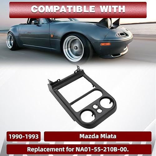 Miniatura 2 de HECASA Bisel de tablero compatible con Mazda Miata 1990-1993 Reemplazo para NA01-55-210B-00 Panel de plástico negro