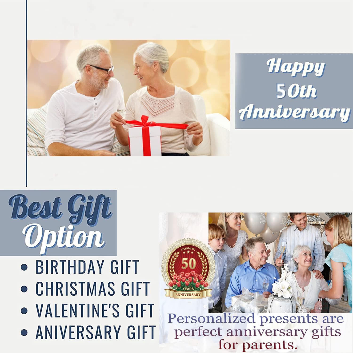 50th Anniversary Blanket Gifts, Golden 50th Wedding Anniversary Couple Gifts for Husband, Wife, Dad, Mom, Grandpa, Grandma, Grandparents, 50 Years of Marriage Gift Blanket 60"X 50" - Image 7