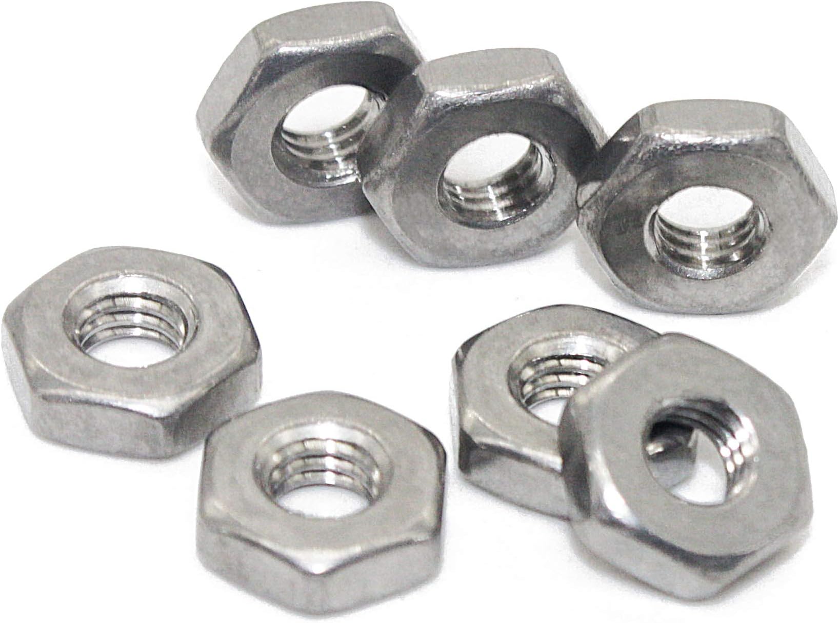 Fullerkreg 10-32 Stainless Hex Nut, 304 Stainless Steel, Bright Finish (100 pcs)