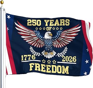 US 250TH Anniversary Flags 250th Anniversary US 1776-2026, Patriotic Eagle Design Banner For Living Room
