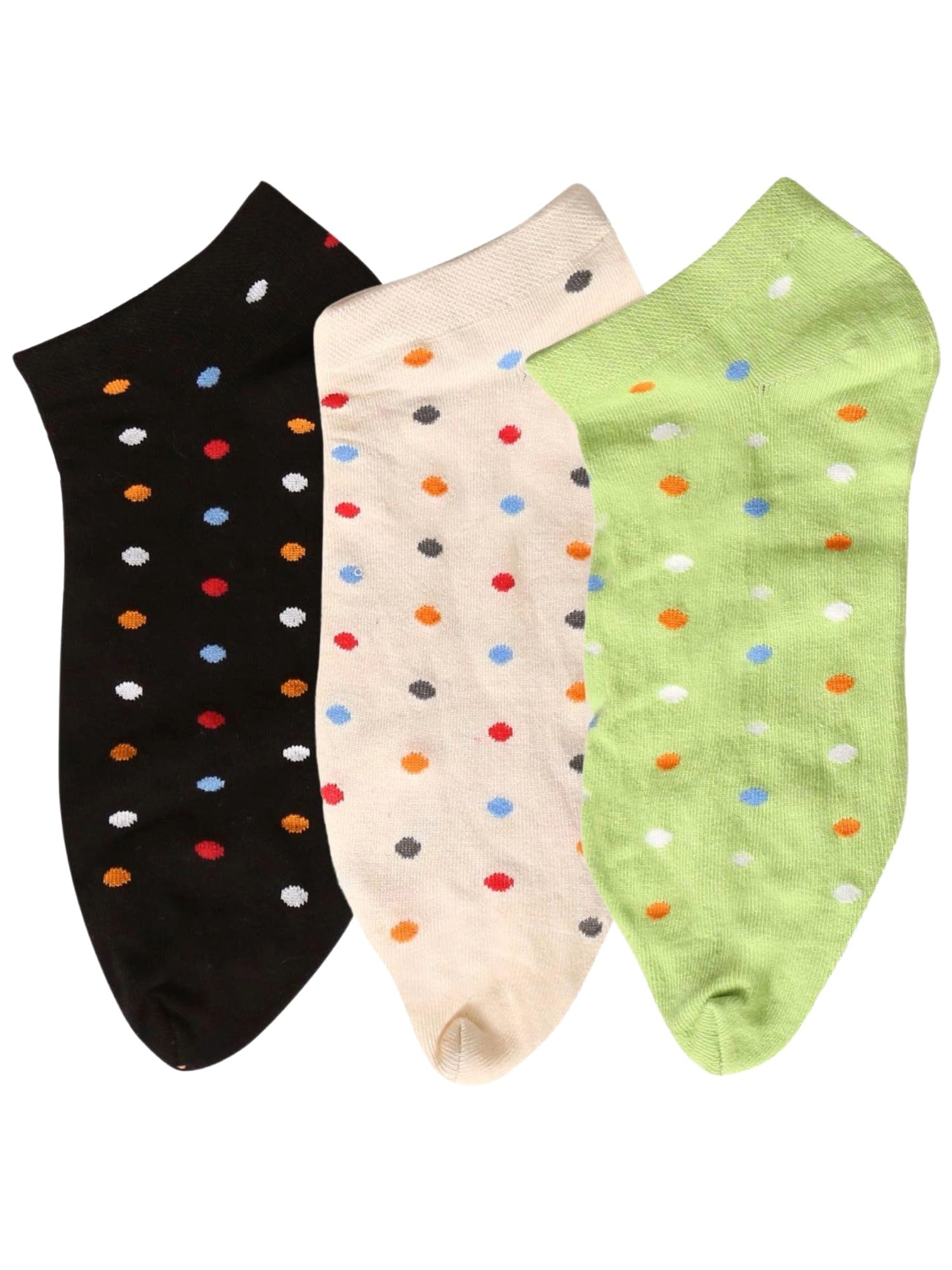 n2s next2skin NEXT2SKIN Women's Mix Sneaker Length Polka Dots Cotton Thumb Socks, Pack of 3-picture-30