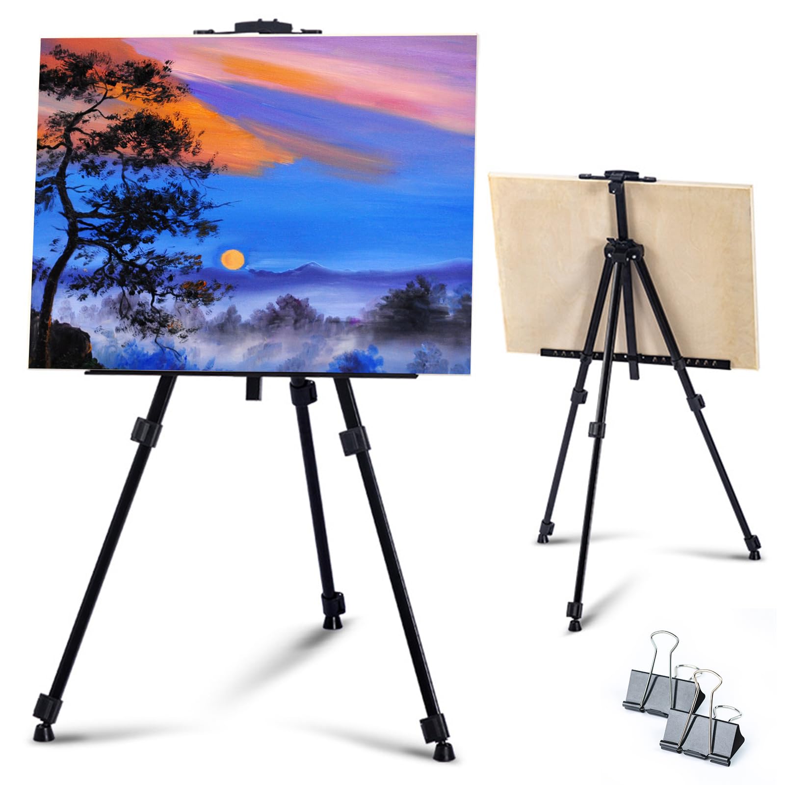 ESRICH Lot De 26 Peintures Acryliques Avec 2 Chevalets En Bois (30