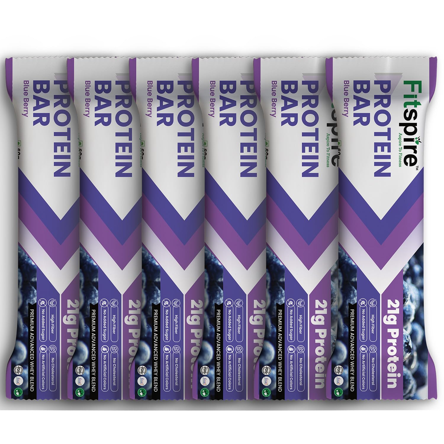 Fitspire Blueberry Protein Bar 100% Veg | 21 gm Protein | Protein Blend & Premium Whey, Rich Protein Bar with Vitamins, Fiber & Immunity for fitness | 100% Natural | No Added Sugar | Pack of 6x 60g (B0CZ7BBKJF) Amazon Price History, Amazon Price Tracker