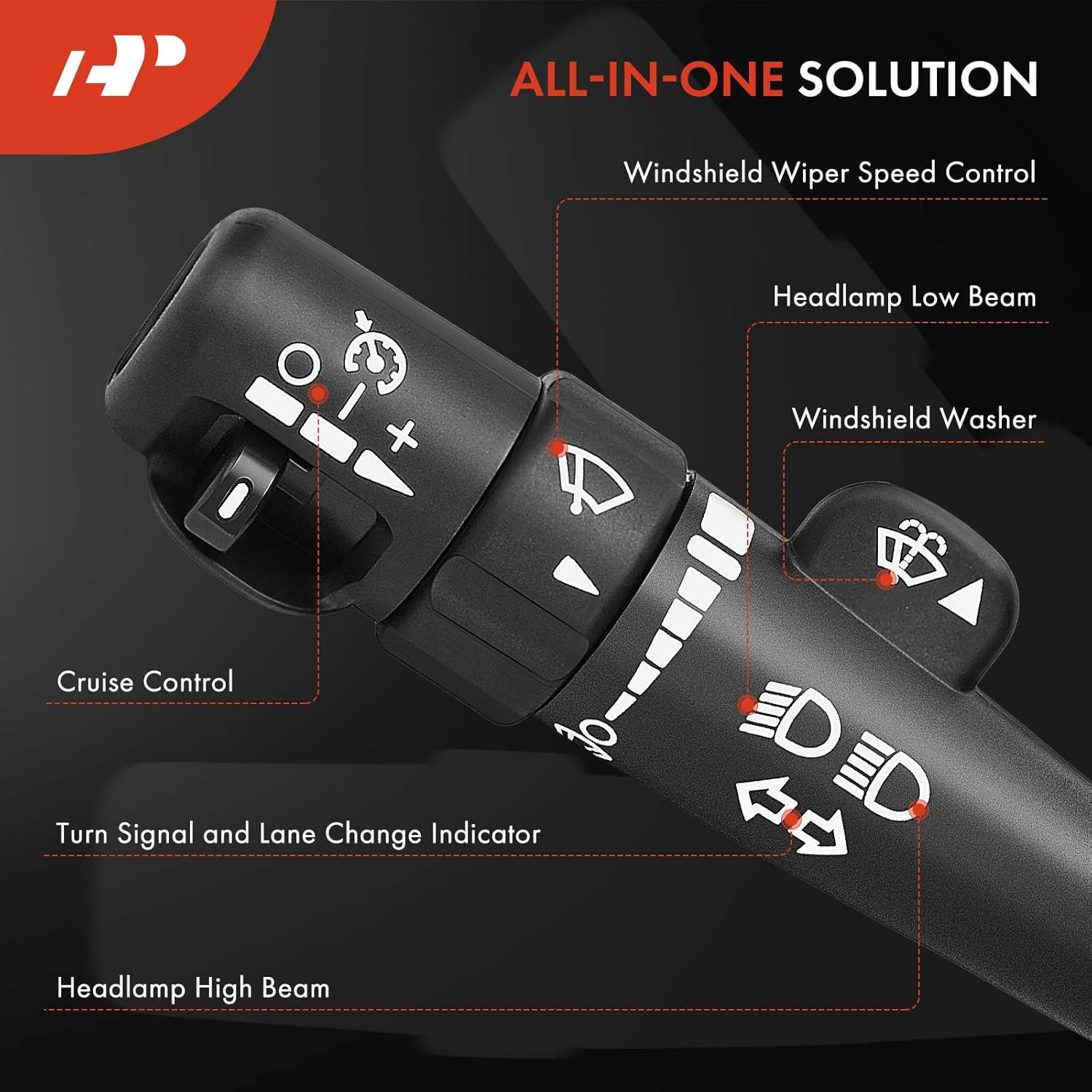 A-Premium Multifunction Switch w/Turn Signal, Wiper, Cruise Control Compatible with Chevy, GMC, Cadillac Vehicles, Silverado, Tahoe, Sierra, Envoy, Yukon, Escalade & More, Replace# 12450067, SW3792