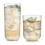 Polaris Axis Tumbler & Rocks Drinking Glasses Set of 16, Glass Cups | 17.75 oz and 15 oz Capacities for Water, Juice, Cocktails, and More with Dishwasher-Safe Convenience for Easy Cleanup 02 - Polaris Axis