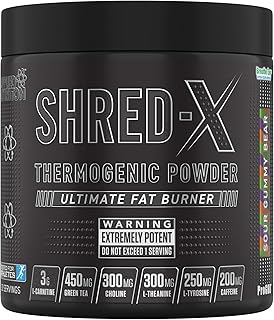 Applied Nutrition Shred X Thermo Powder - Weight Loss, Fat Burner with Green Tea, L Carnitine, Theanine, Tyrosine, Thermog...