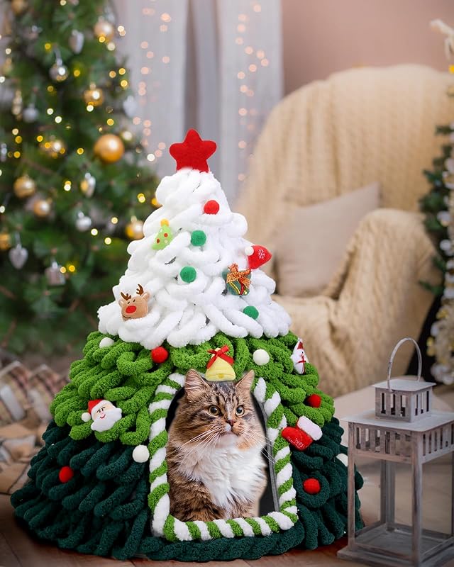 Christmas Clearance DIY Cat Tree with Cat Beds & Cave